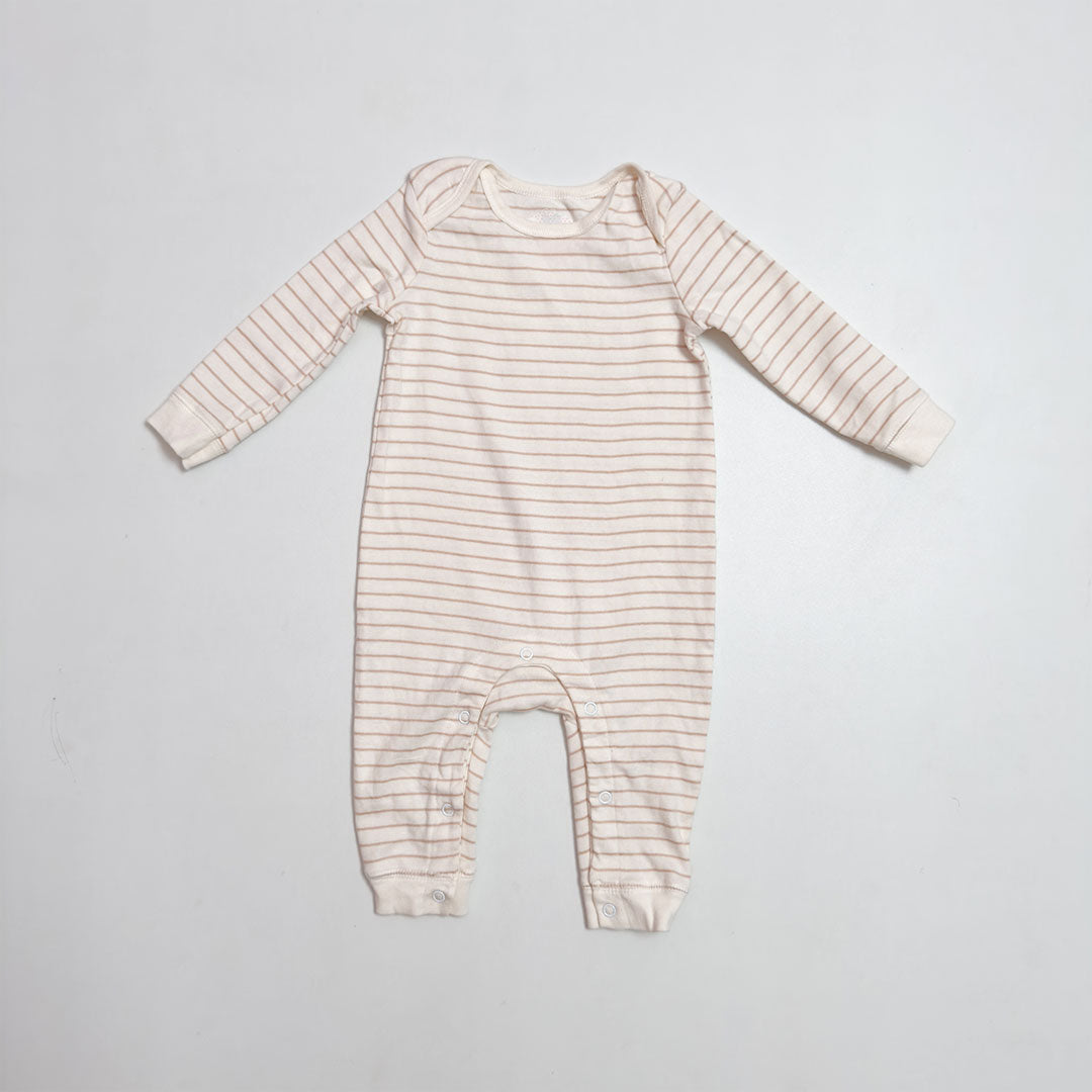 BEIGE STRIPED ROMPER