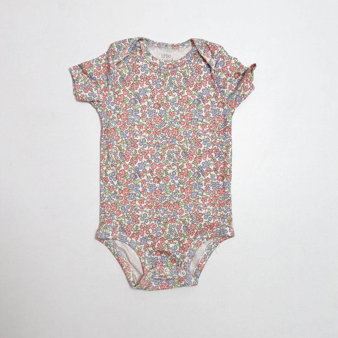 PINK FLORAL PRINTED ONESIE