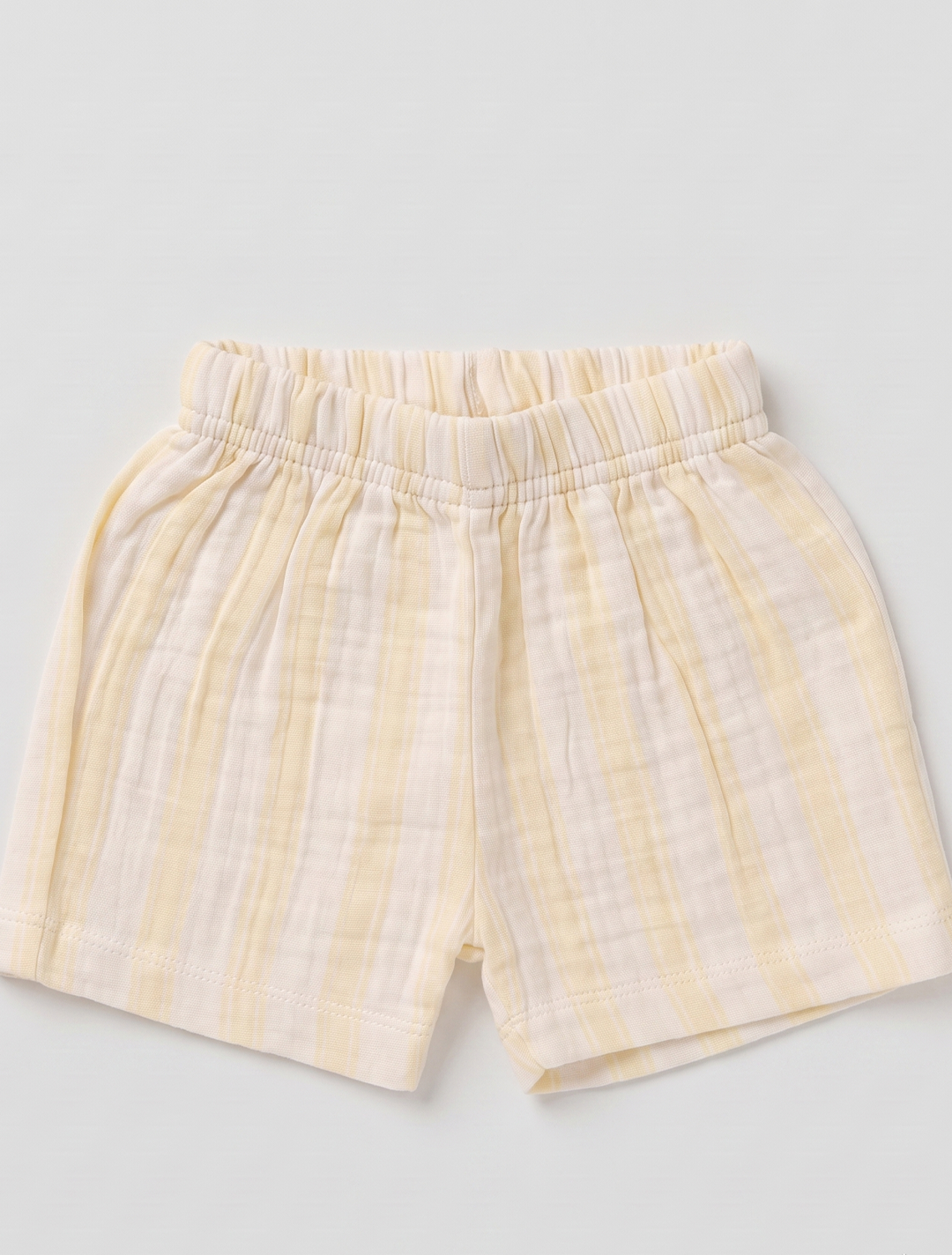 Striped Muslin Shirt & Shorts Co-ord Set – Butter Yellow