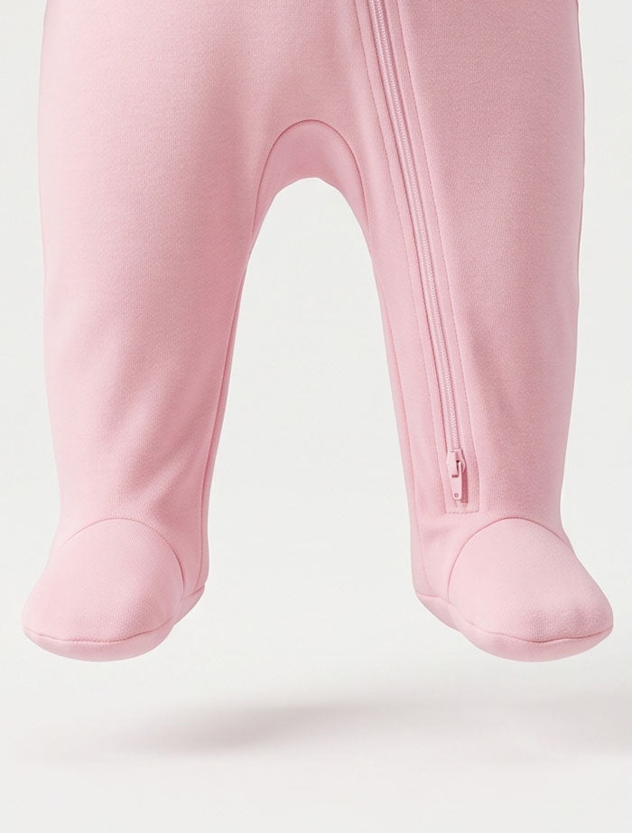 Pink 2 way zipper sleepsuit