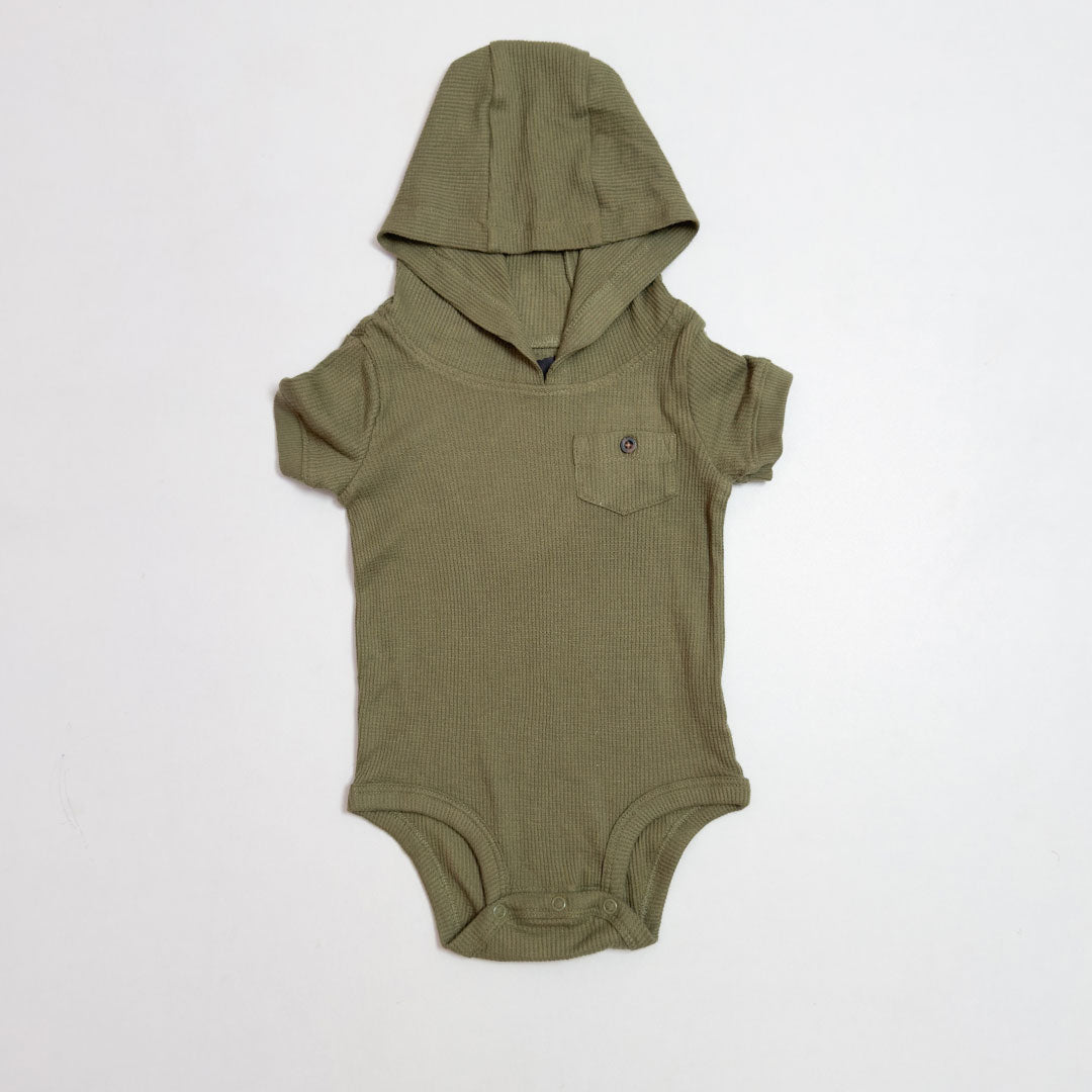 OLIVE GREEN KNITTED HOODIE ONESIE