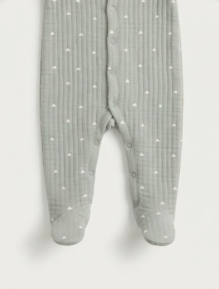 Sage green quilted sleepsuit