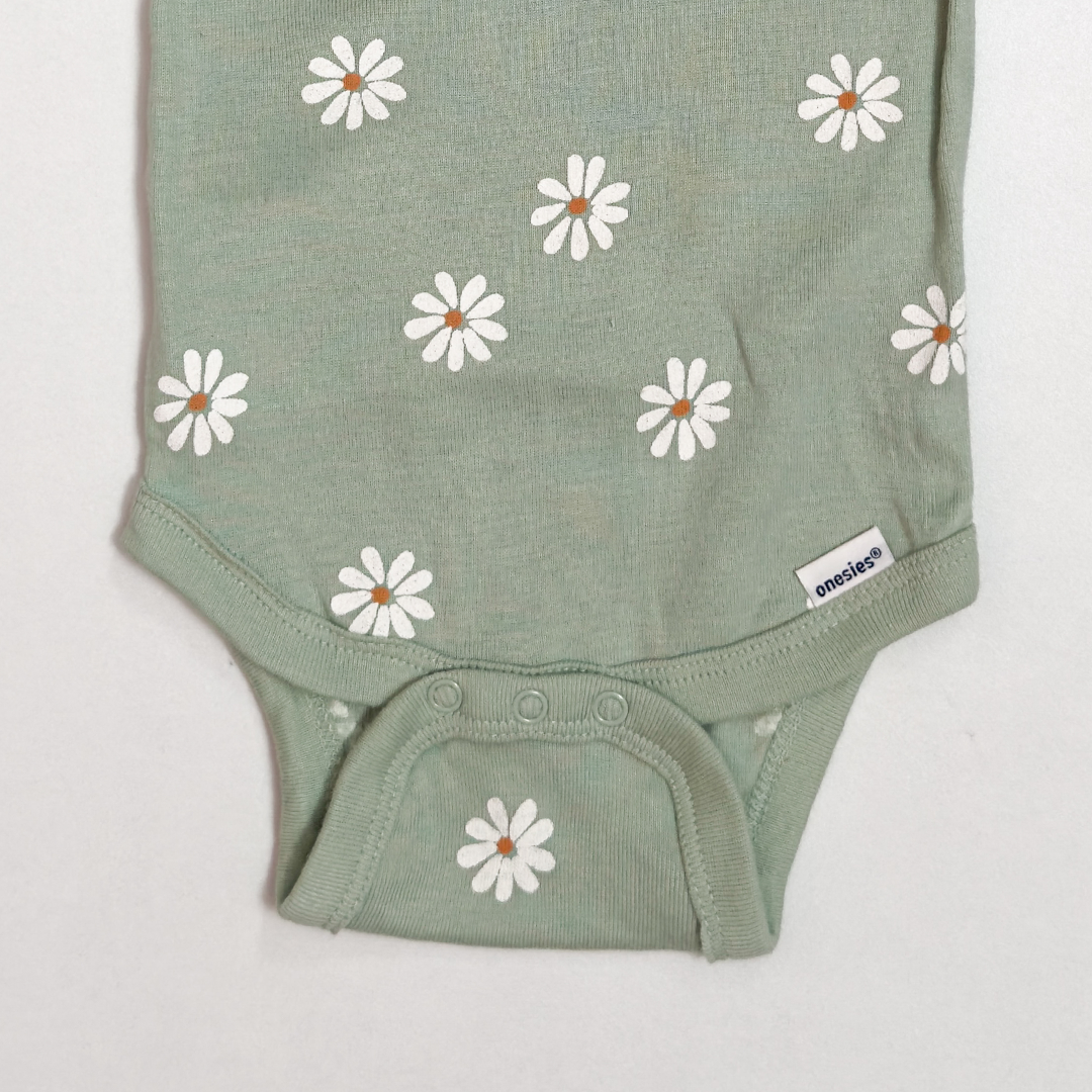 SAGE GREEN FLORAL ONESIE