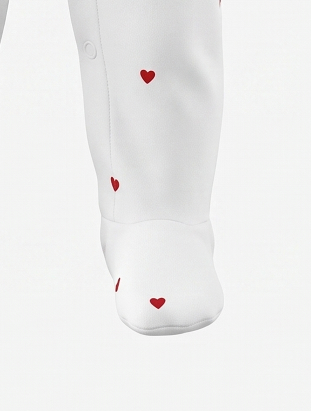 Red love printed button sleepsuit