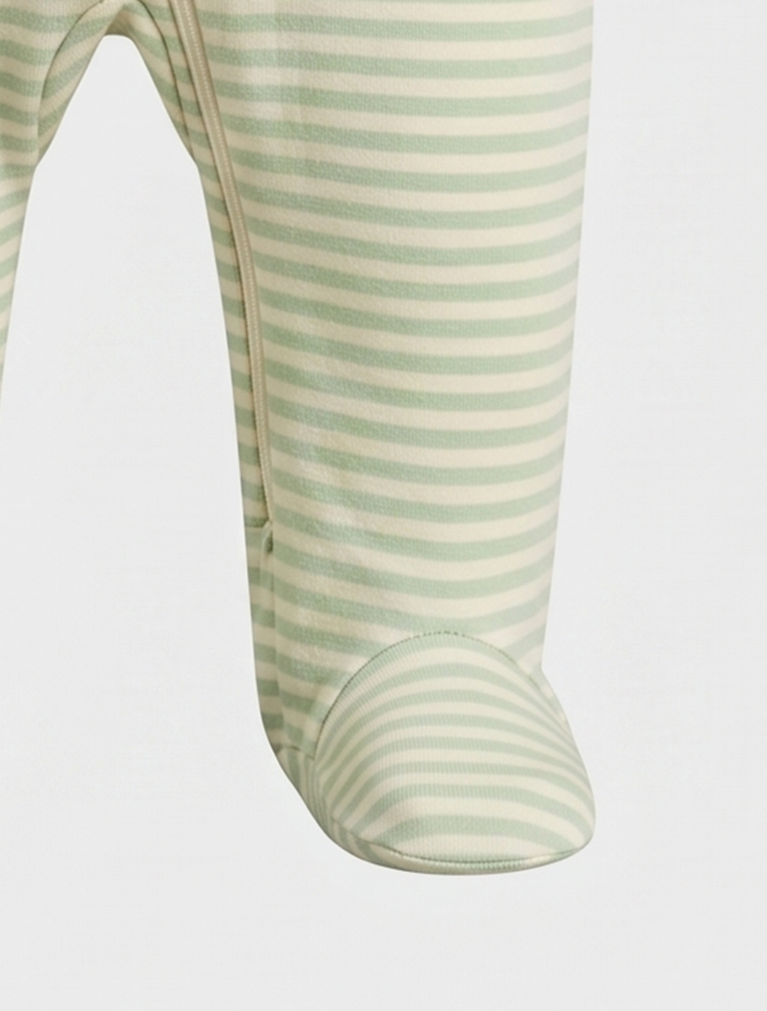 Green striped zipper sleepsuits
