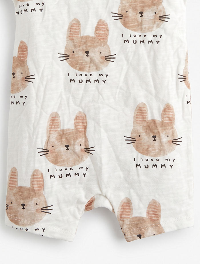 Brown kitty patterned jumpsuit