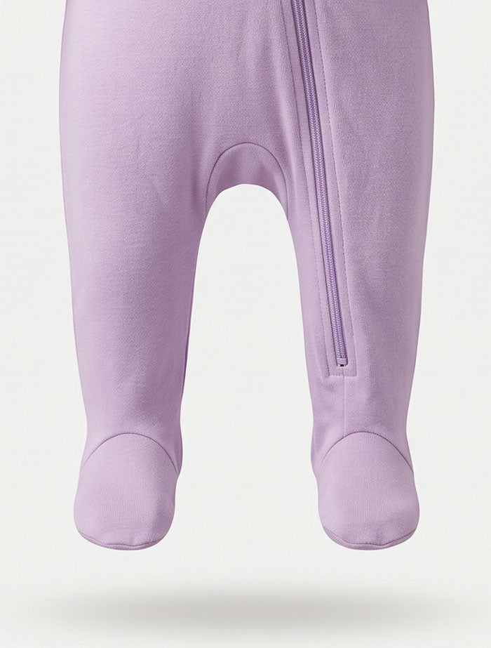 Lavender 2 way zipper sleepsuit