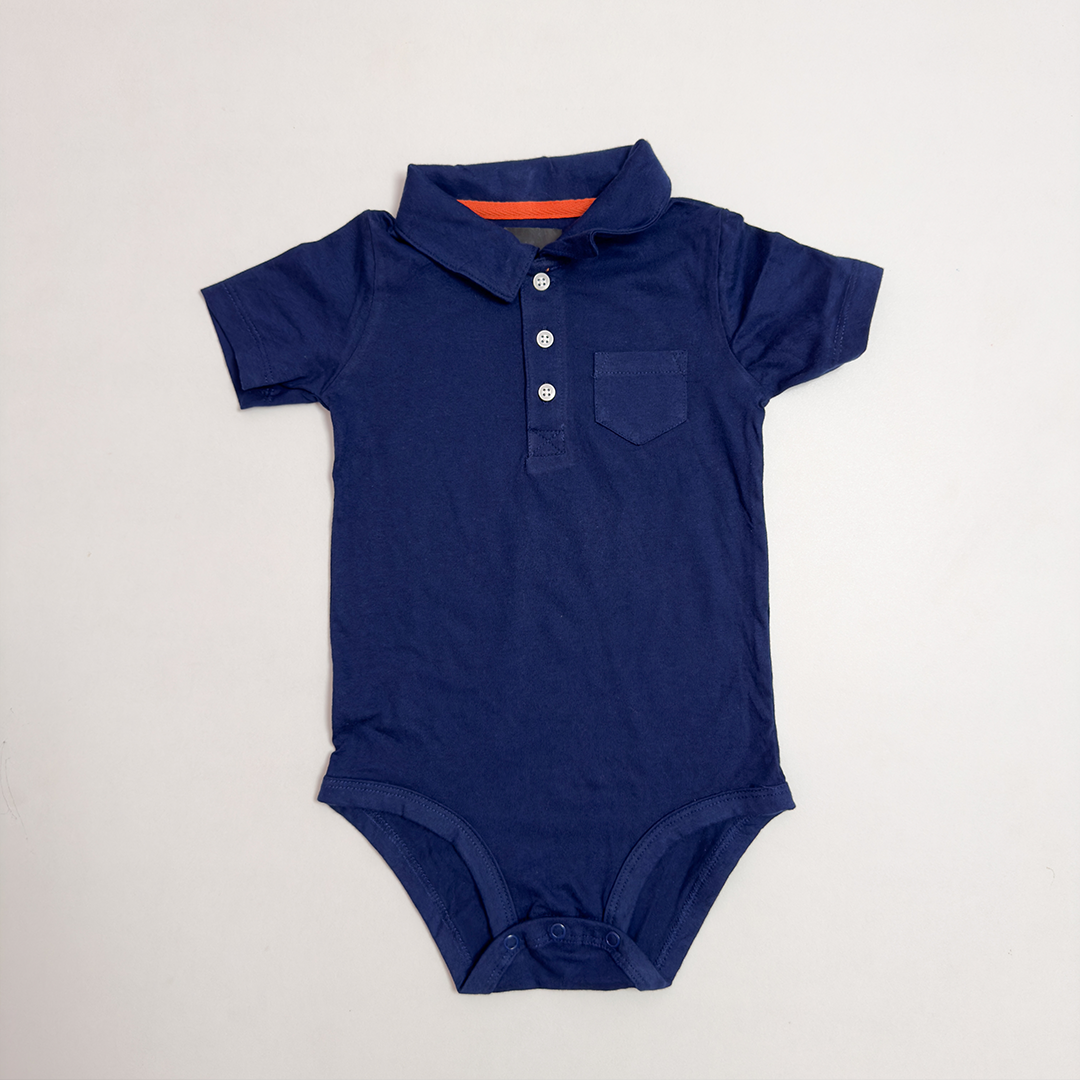 NAVY BLUE COLLAR FANCY ONESIE