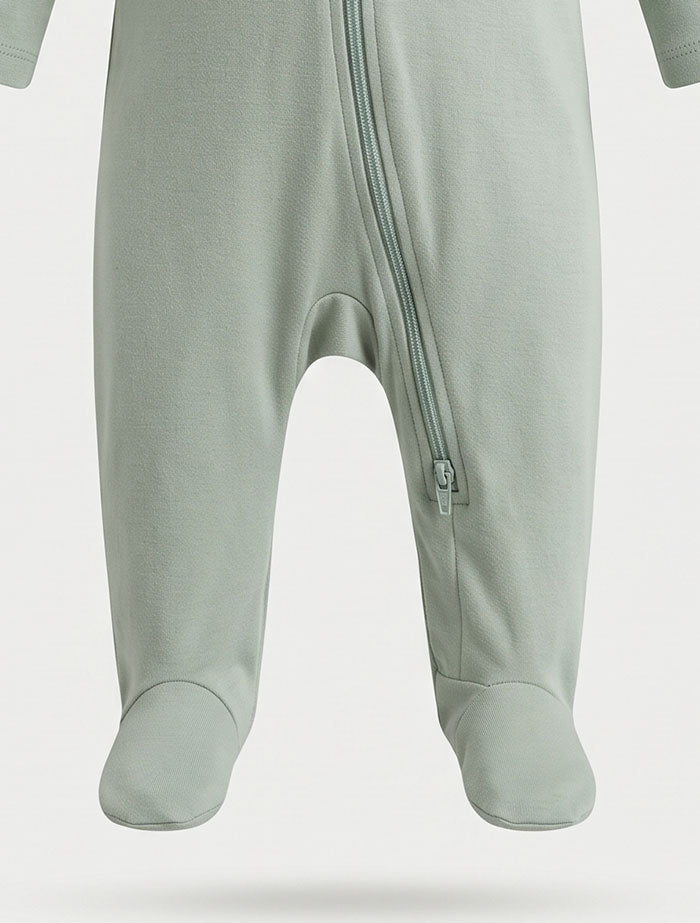 Sage green 2 way zipper sleepsuit