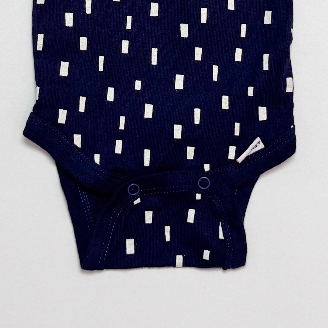 NAVY BLUE PATTERNED ONESIE