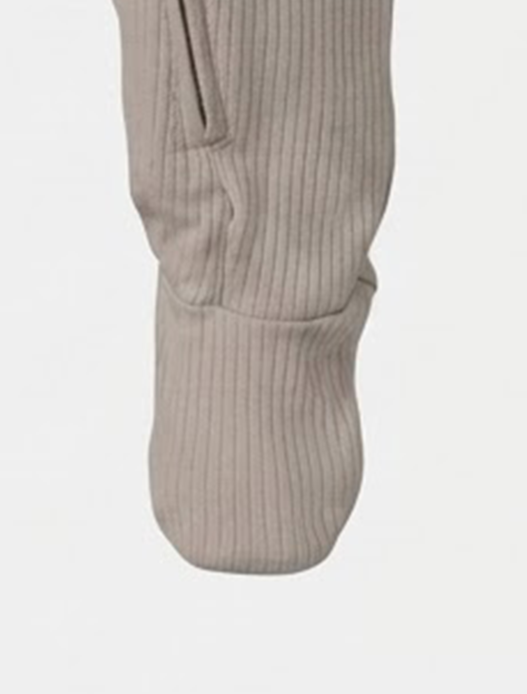 Beige unisex ribbed zipper sleepsuit