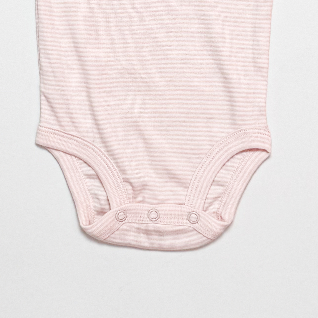 PINK WHITE STRIPED ONESIE
