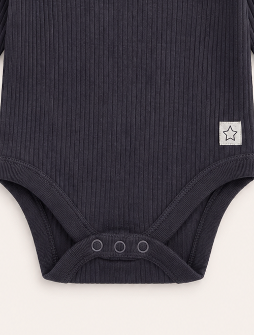 Black ribbed onesie