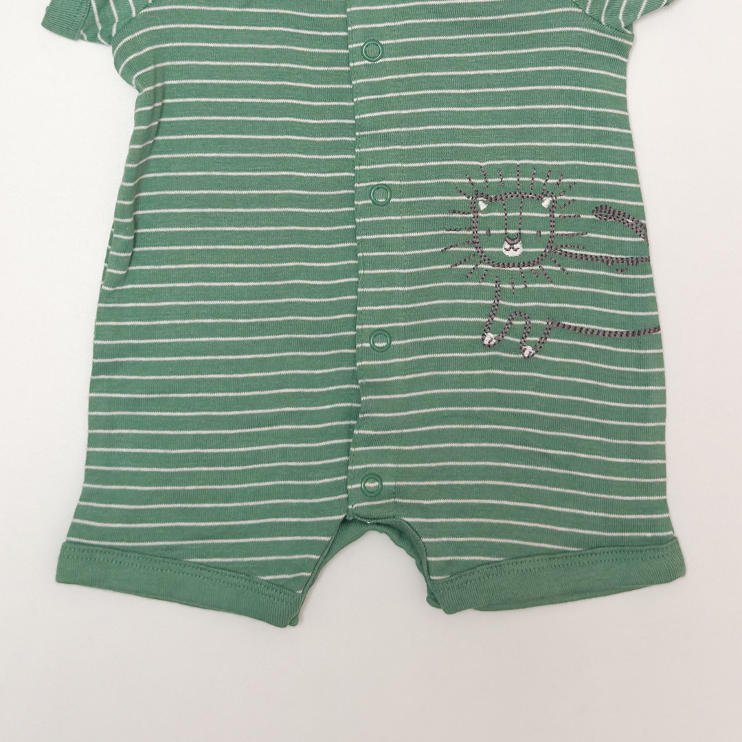 GREEN STRIPED JUMPSUIT