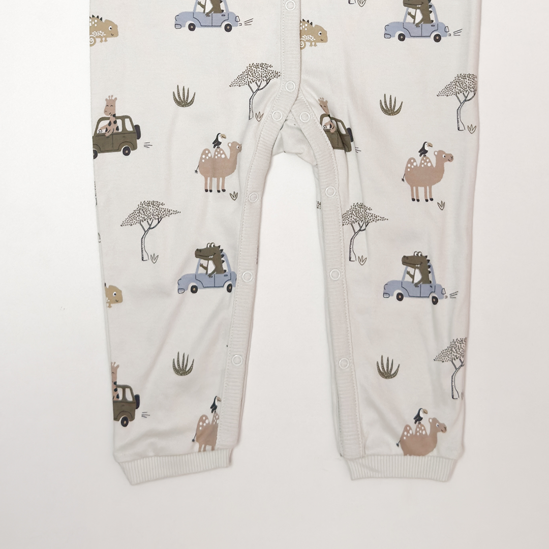 PISTACHIO BUTTON TYPE PRINTED ROMPER