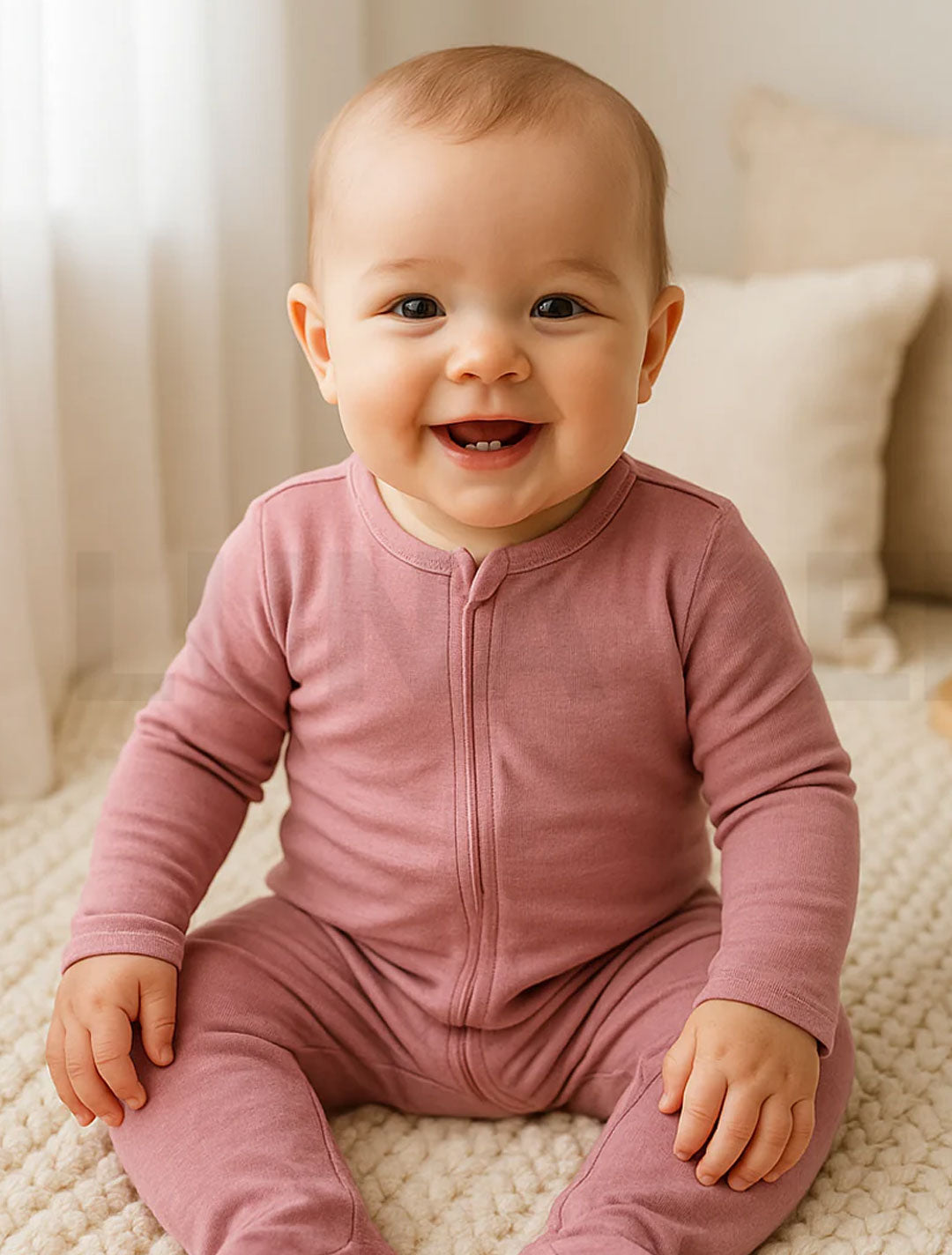 PASTEL PINK VISCOUS SLEEPSUIT