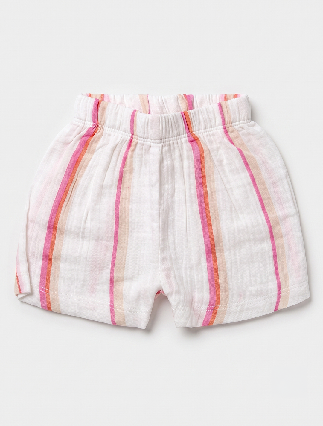 Striped Muslin Shirt & Shorts Co-ord Set – Pink Multi