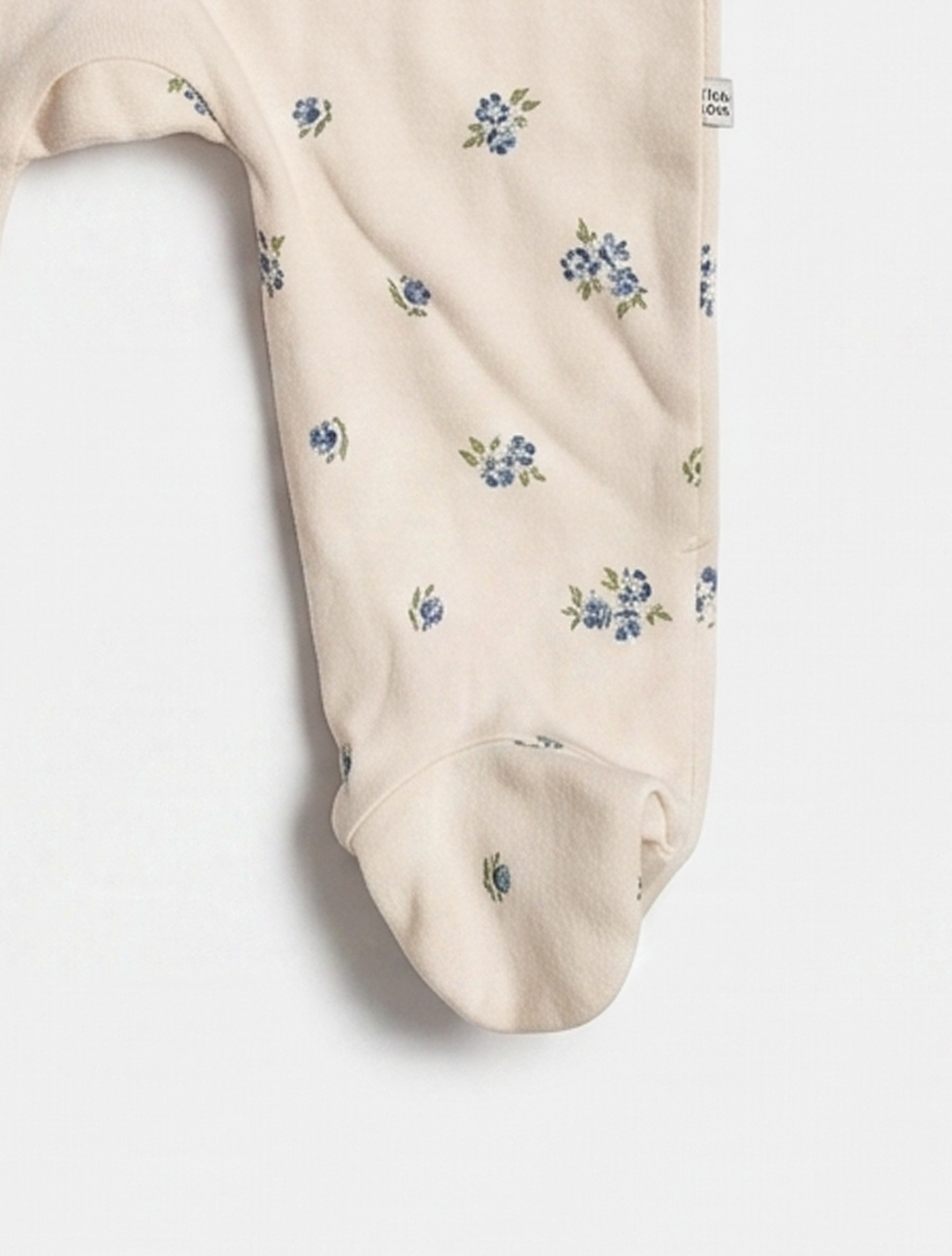Beige floral wrapover sleepsuit