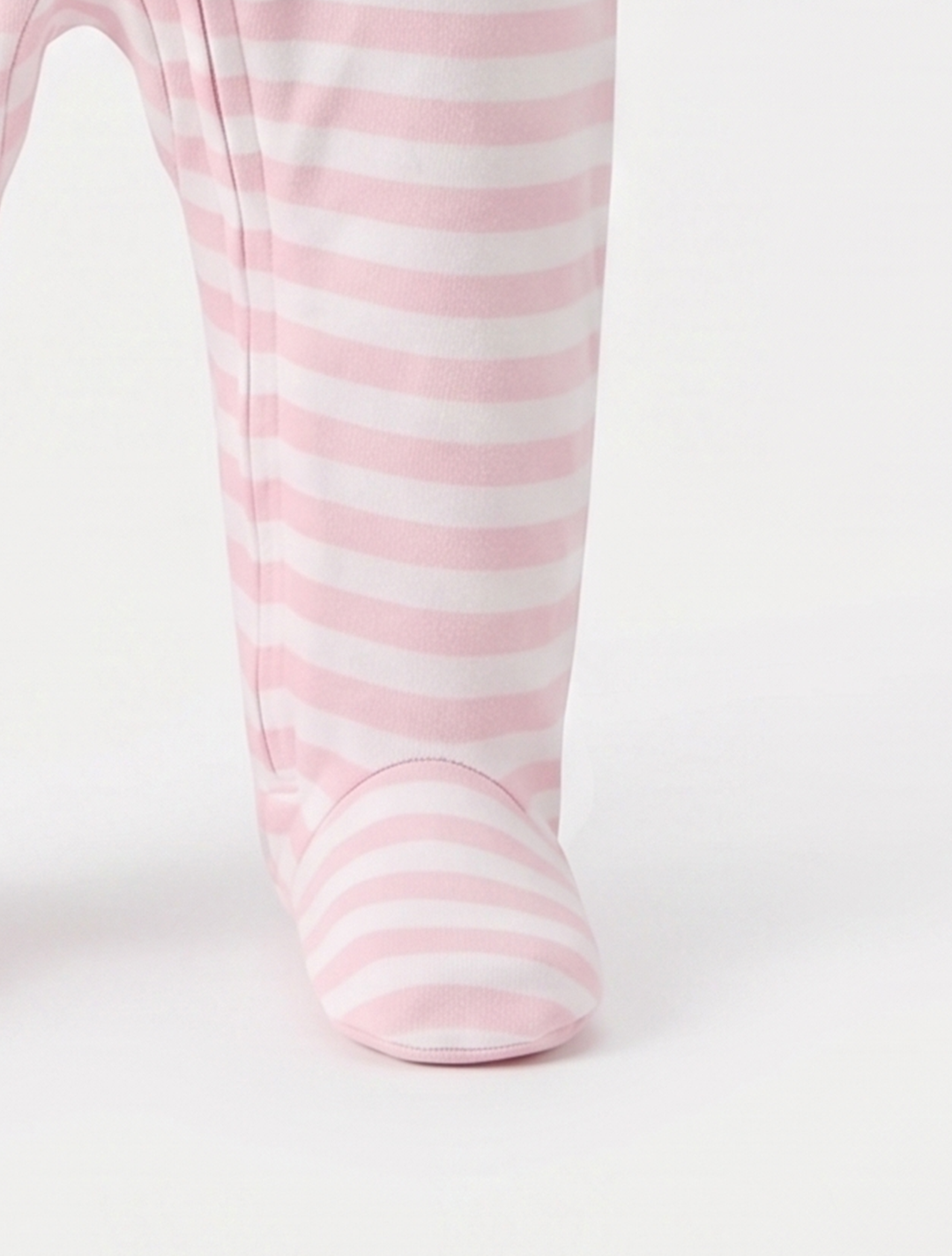 Pink striped bunny sleepsuit