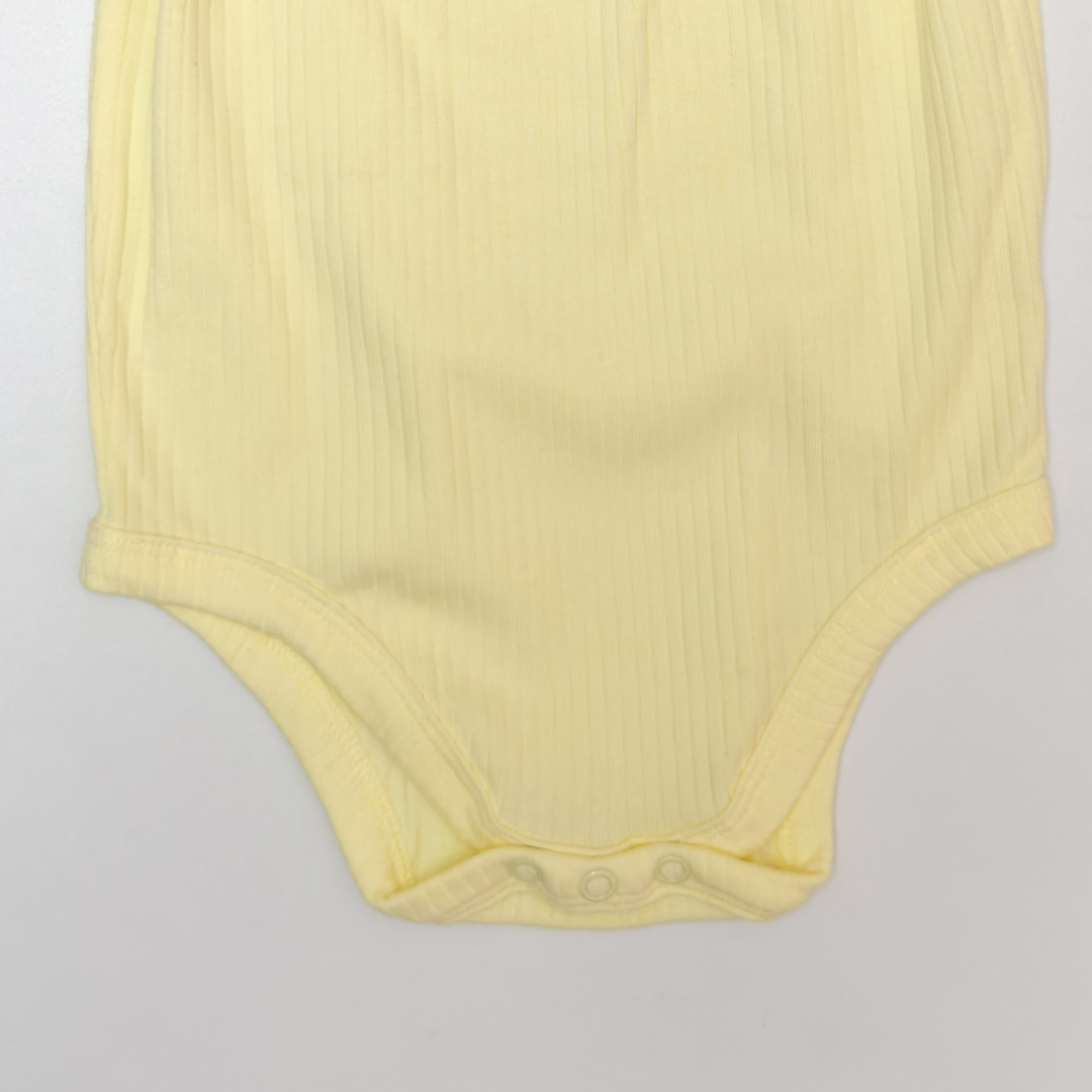 YELLOW RIBBED FANCY ONESIE