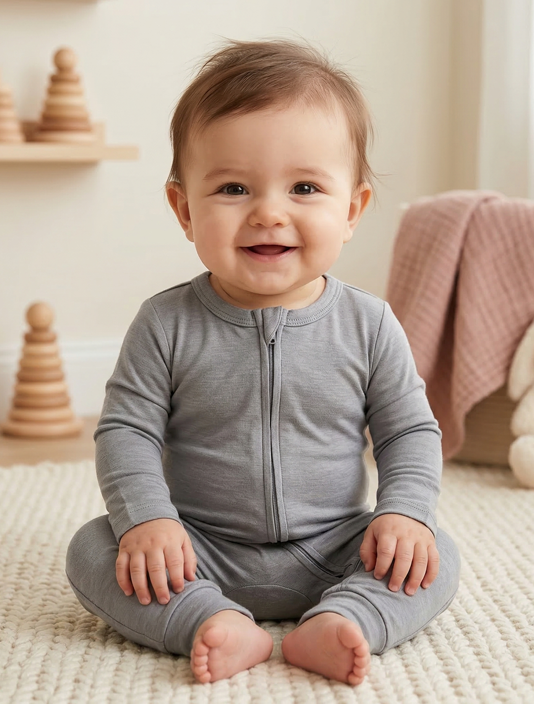 LIGHT GREY PLAIN ROMPER