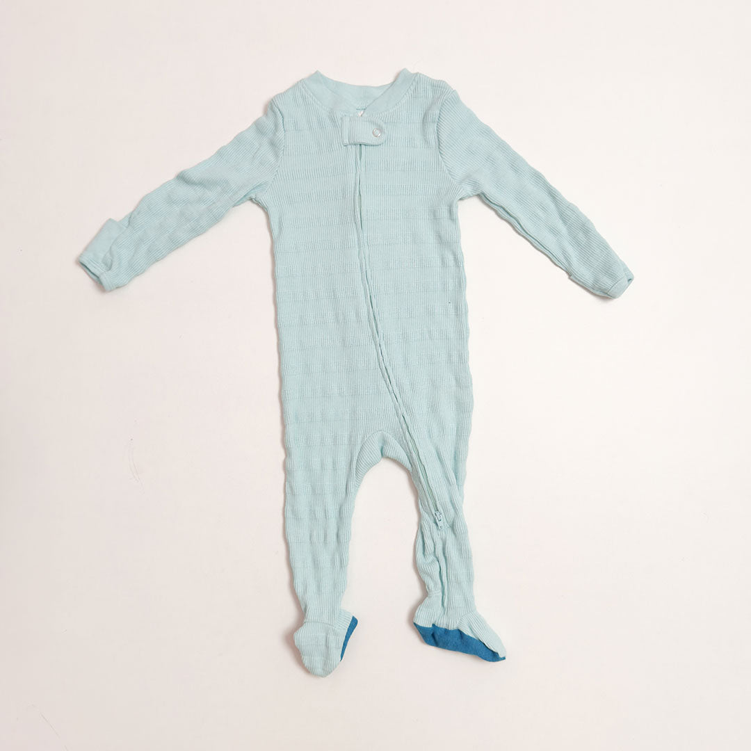 AQUA BLUE KNITTED SLEEPSUIT