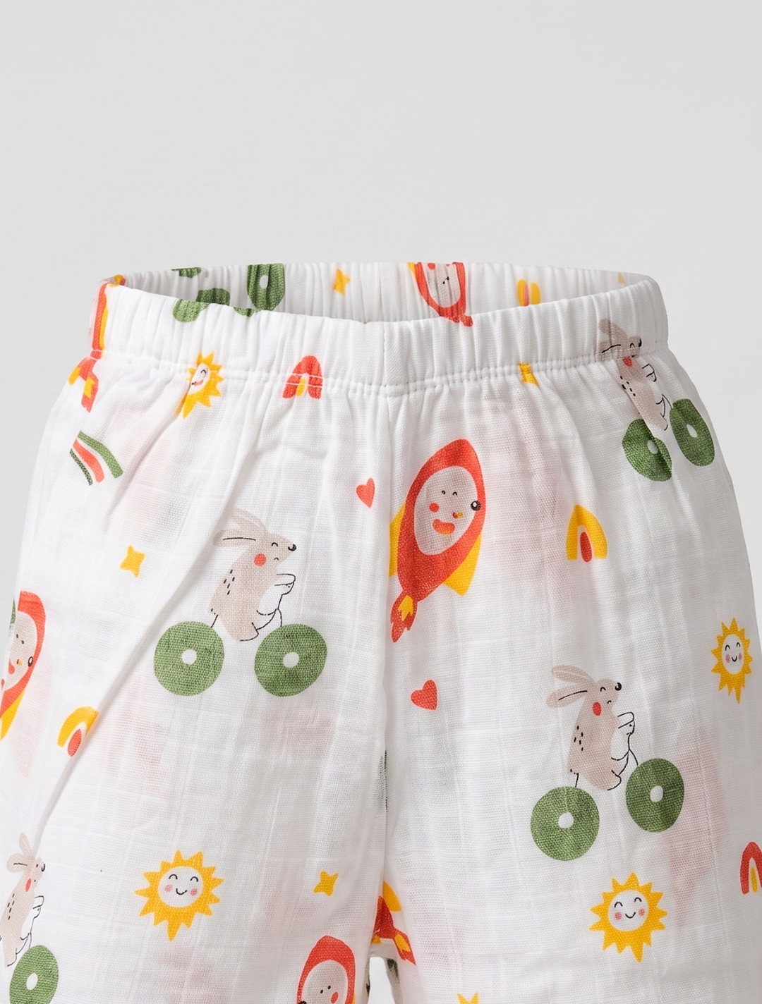 Printed Muslin Shirt & Shorts Co-ord Set – Rocket & Bunny