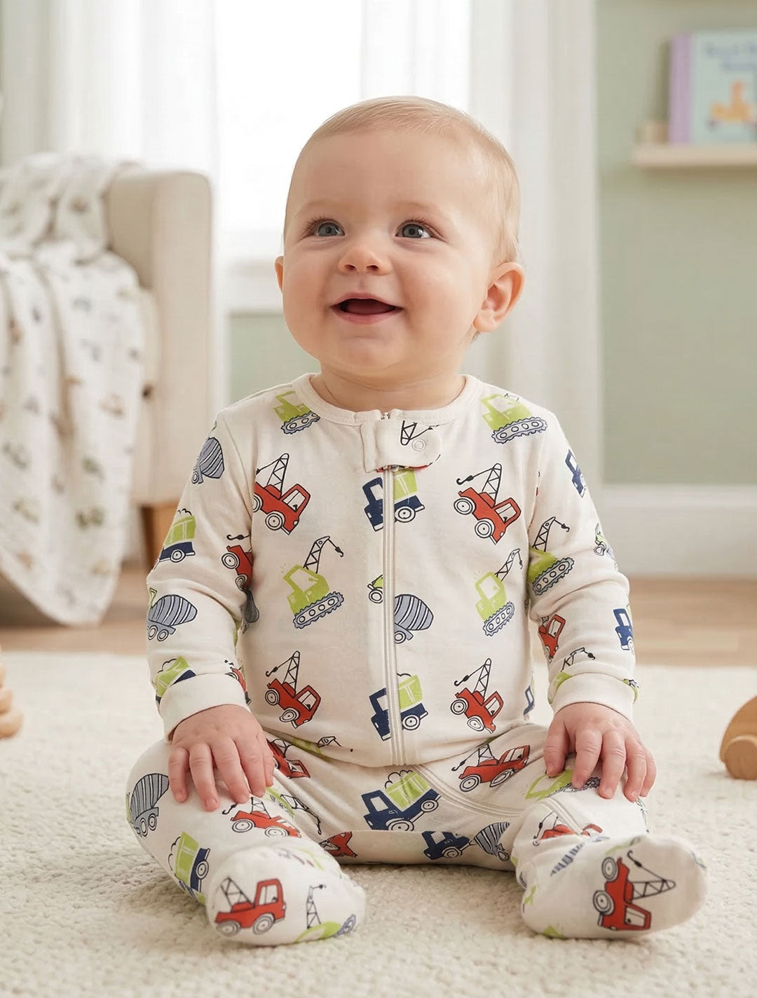 OFF WHITE ZIPPER SLEEPSUIT