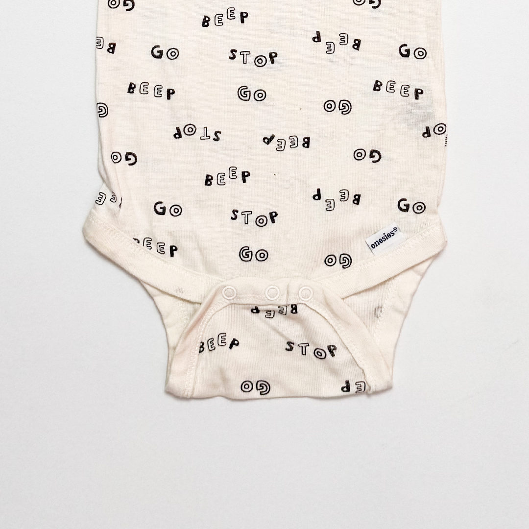 OFF WHITE PRINTED ONESIE