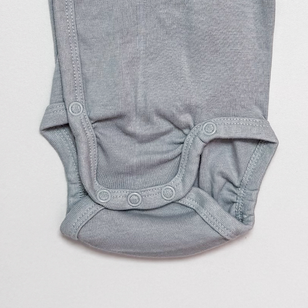 GREY BLUE WRAPOVER ONESIE