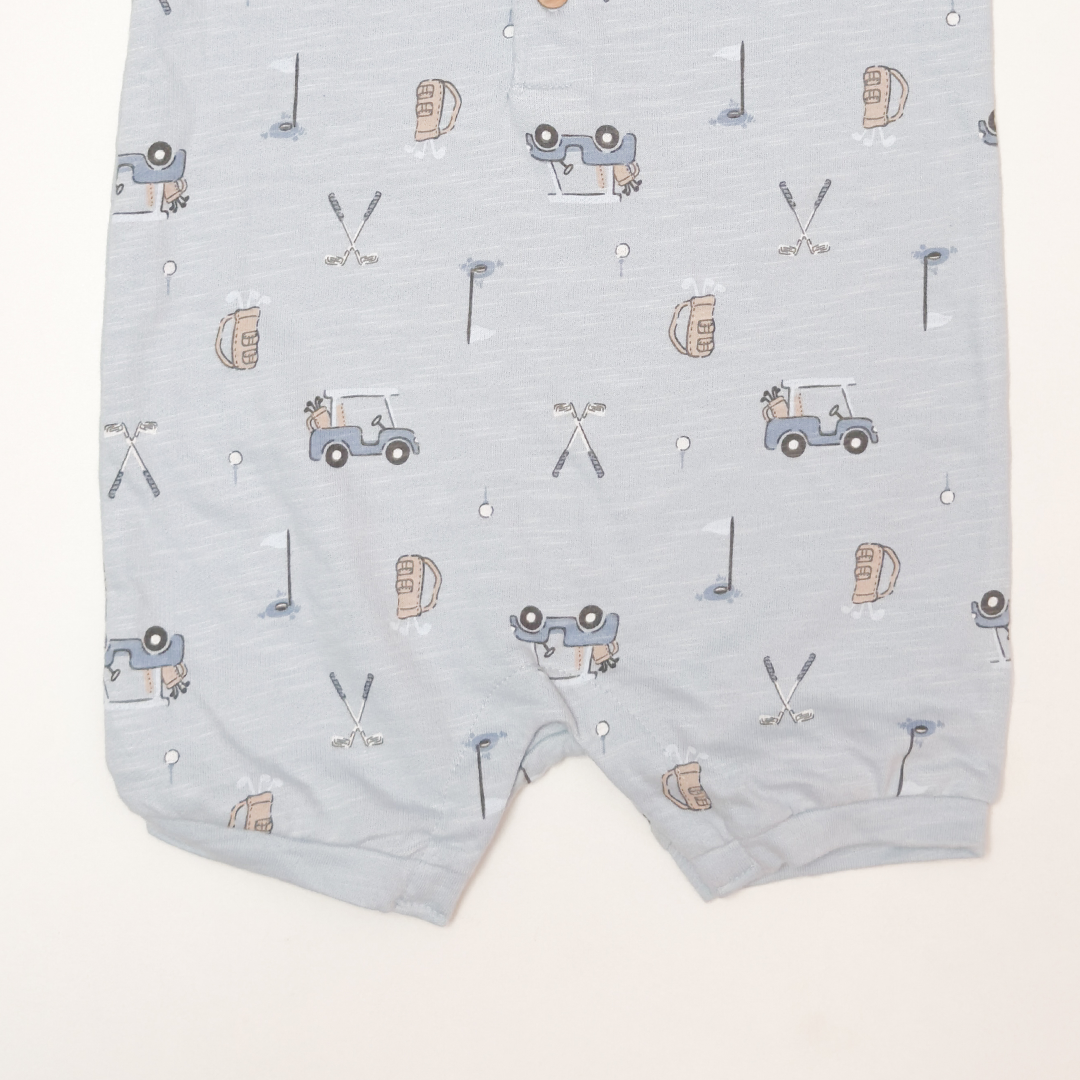 BLUE COLLAR CAR PRINTED JUMPSUIT