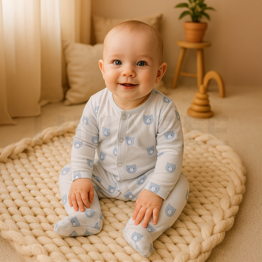 BLUE TEADDY SLEEPSUIT
