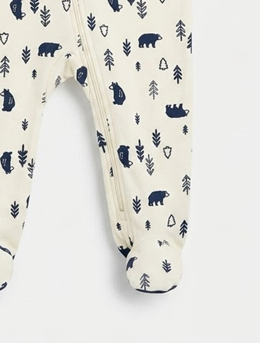 Navy blue printed zipper sleepsuit