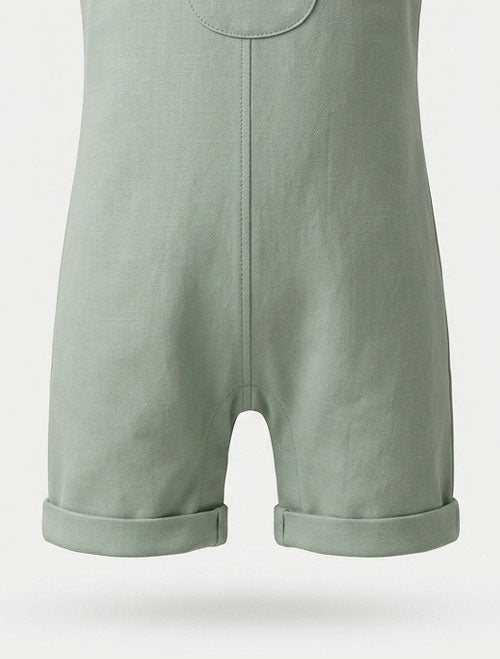 Sage green bunny half dungaree