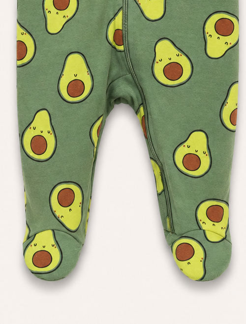 Green avocados printed sleepsuit
