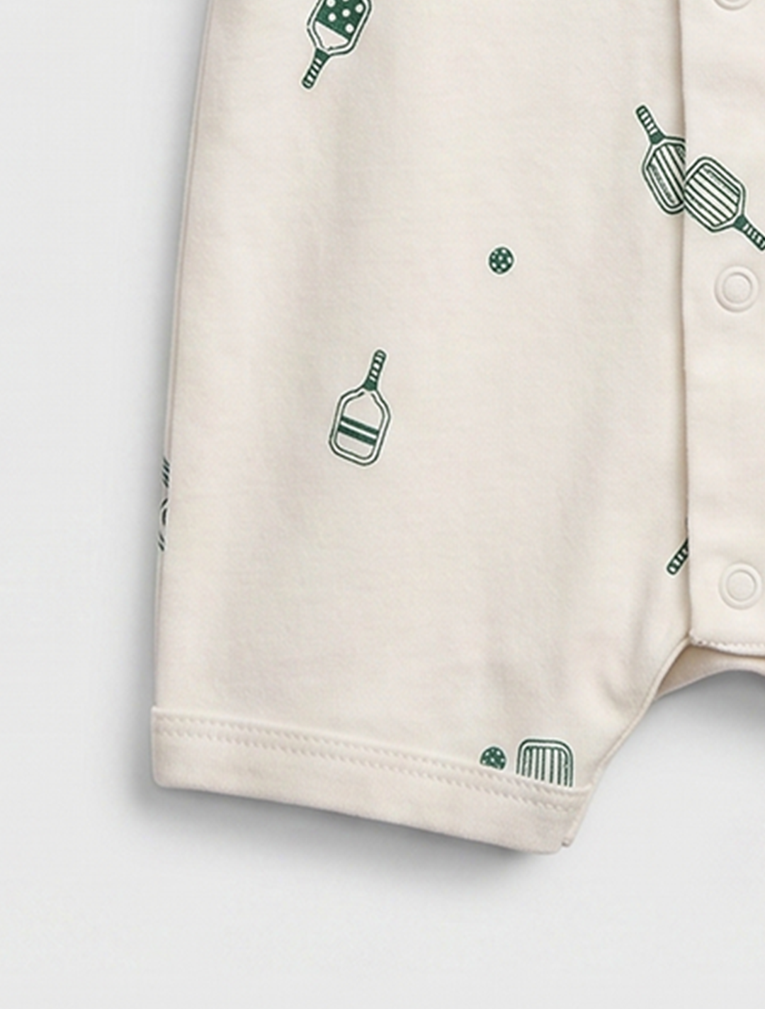 Green and white printed button jumpsuit