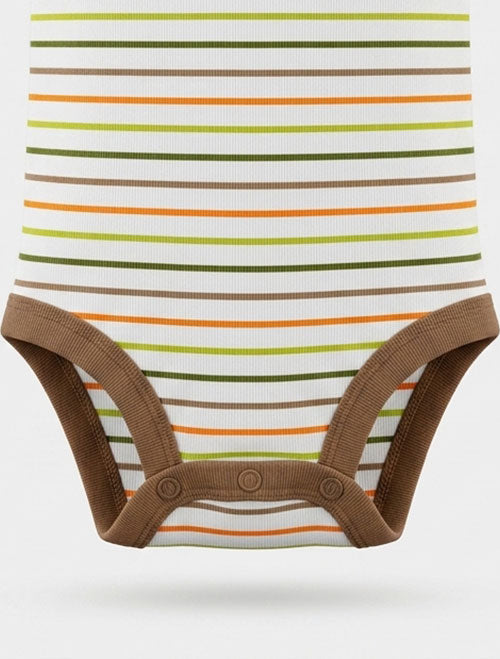 Brown stripes sleeveless onesie