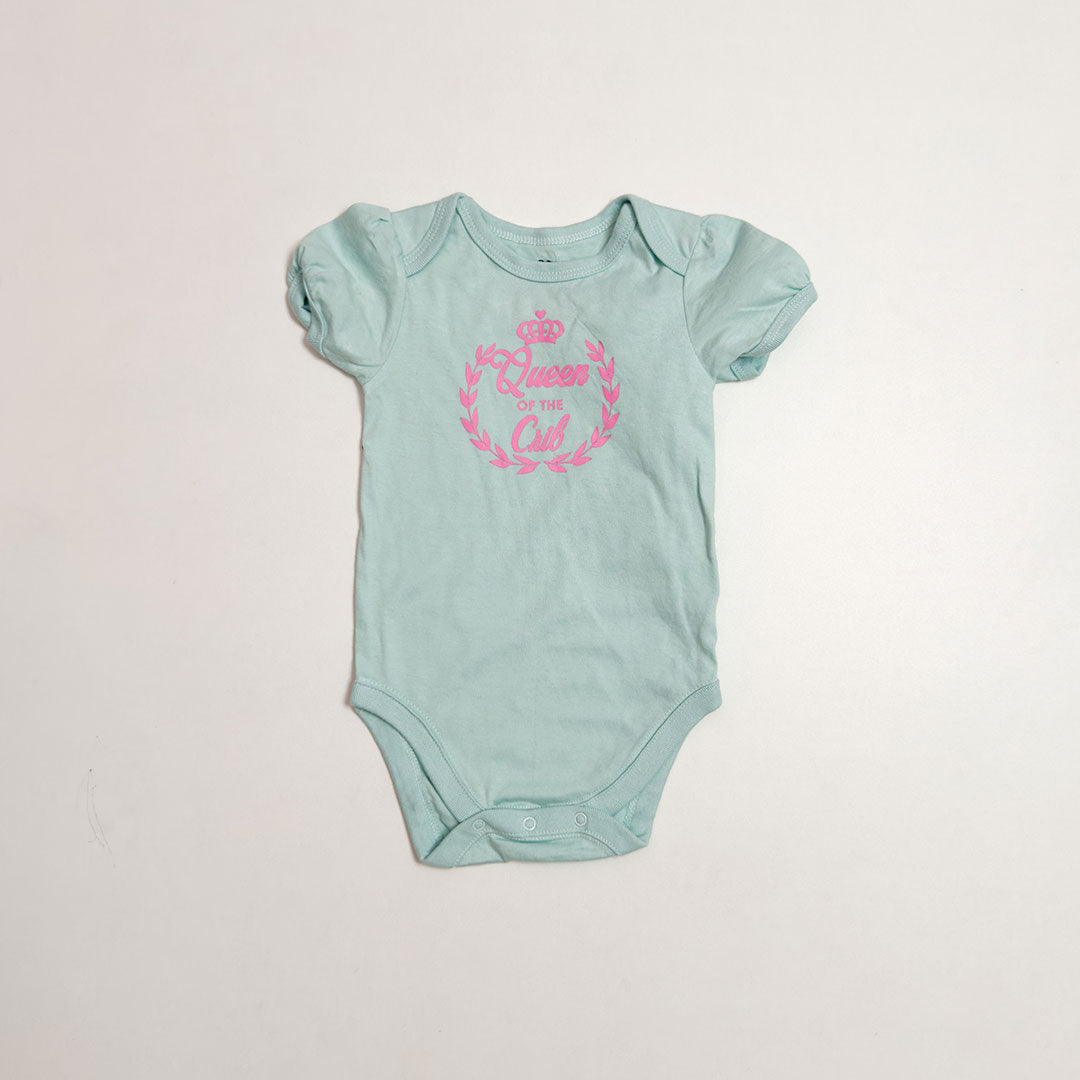 AQUA BLUE PRINTED ONESIE