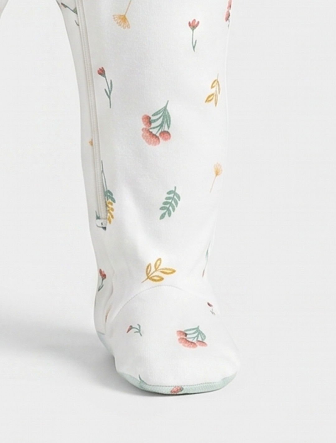 Mint green floral zipper sleepsuit