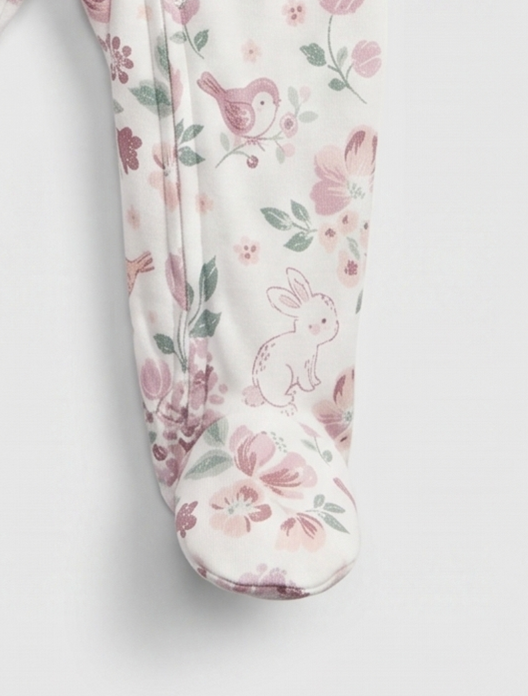 Lavender floral zipper sleepsuit