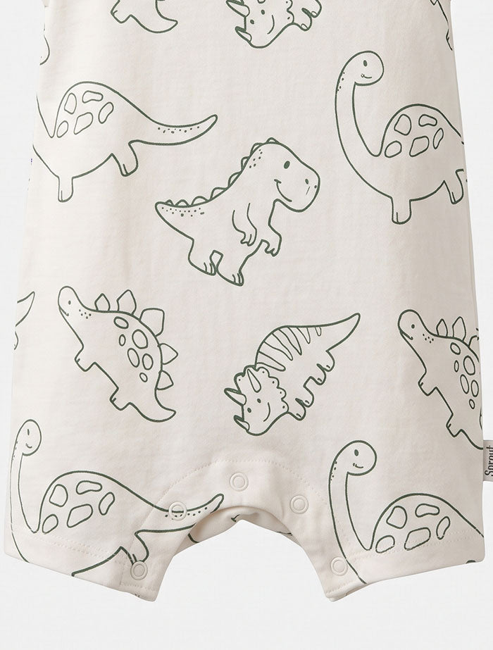 Green dino printed jumpsuit