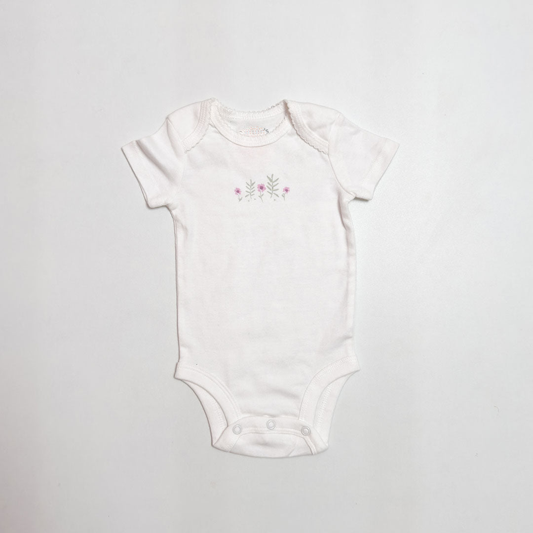 WHITE FLORAL ONESIE