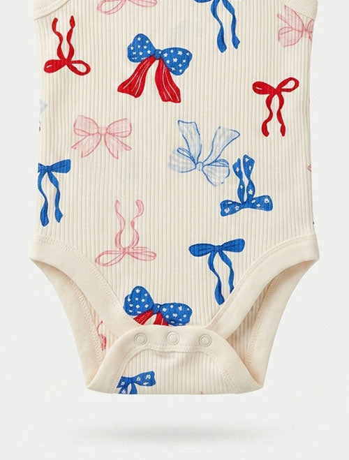 Ribbon ribbed onesie