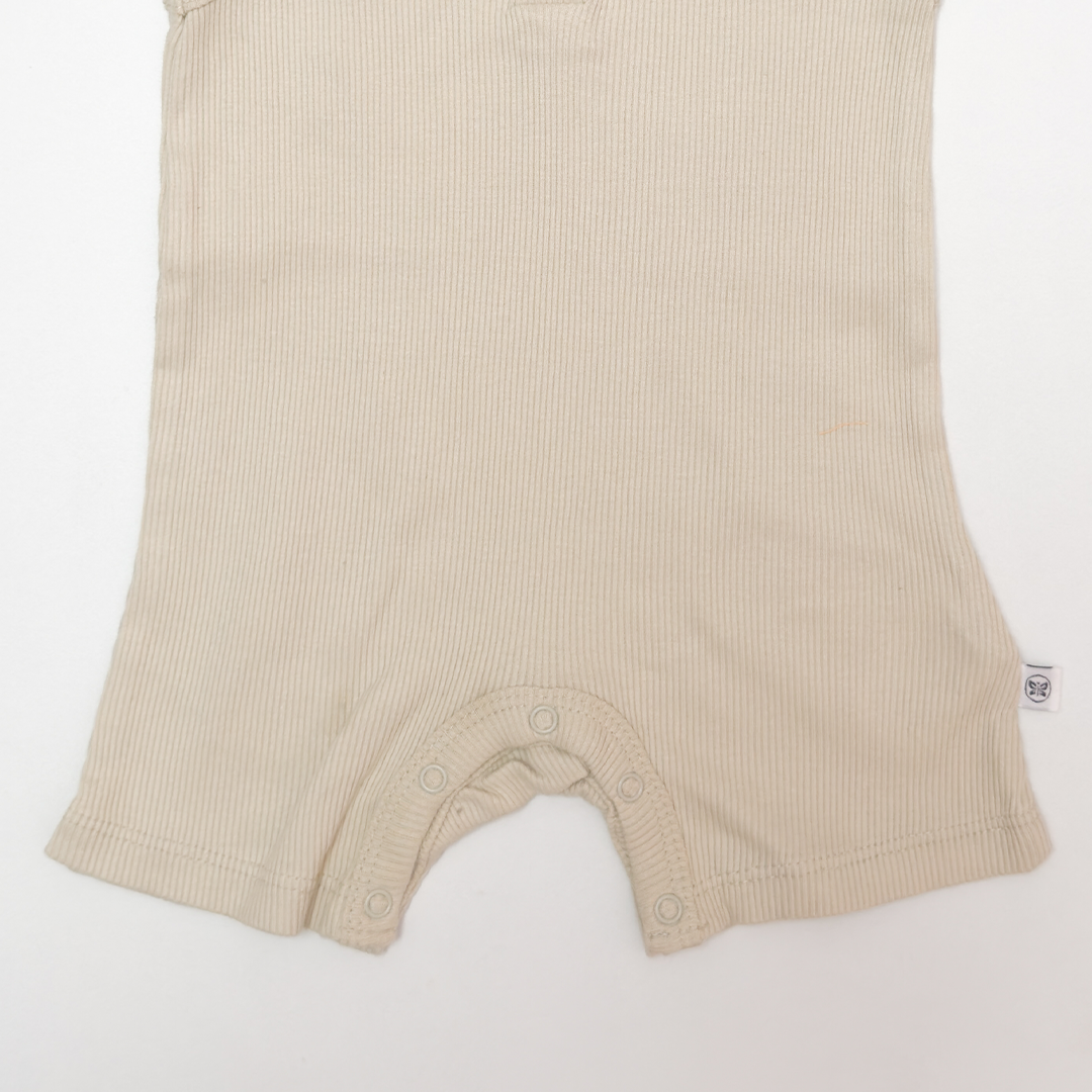 TAN BROWN RIBBED JUMPSUIT