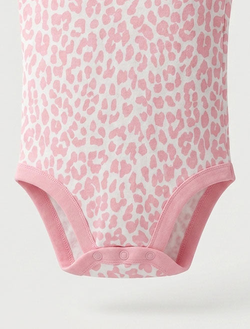 Pink patterned ruffles onesie
