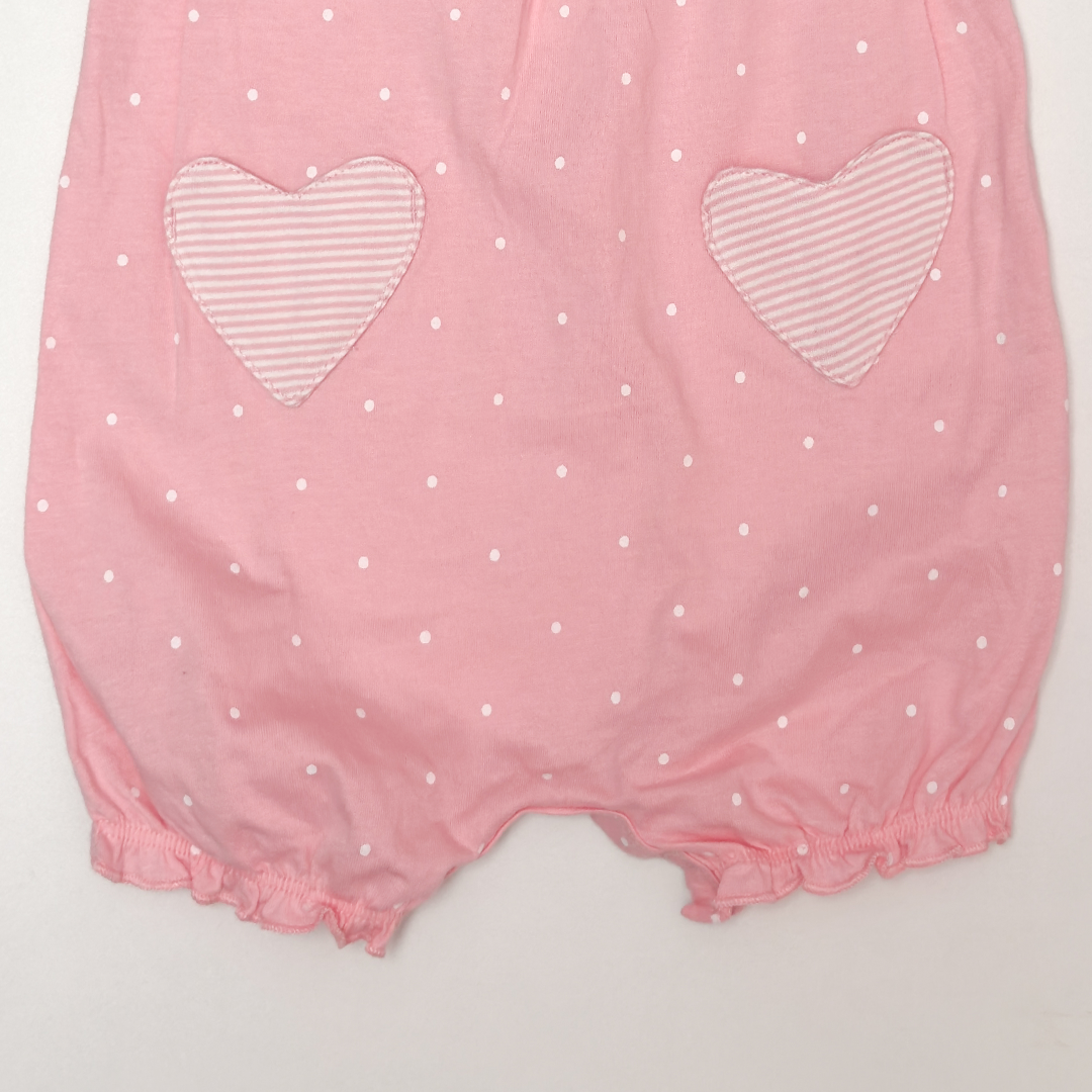 PINK POLKA DOTTED RUFFLES JUMPSUIT