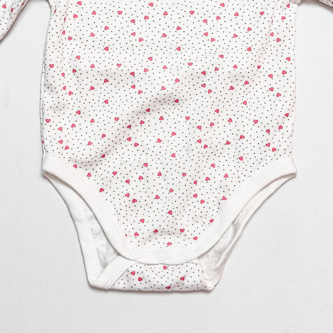 WHITE PINK LOVE ONESIE
