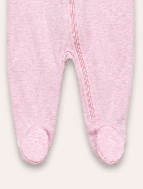 Pink bunny zipper sleepsuits