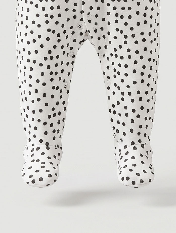 Black dotted button sleep suit