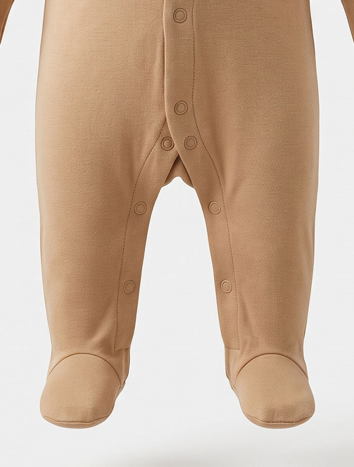 Tan brown button sleep suit